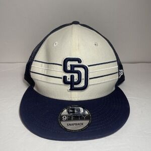 San Diego Padres 9FIFTY Blue & White NEW ERA Mesh SnapBack Adjustable Hat - New
